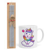 Easter Set, Ceramic Cup (330ml) & Easter aromatic flat candle (30cm) (GRAY)