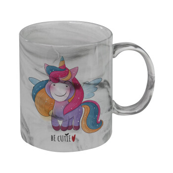 Pink unicorn, Mug ceramic marble style, 330ml