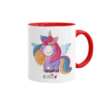Pink unicorn, Mug colored red, ceramic, 330ml