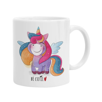 Pink unicorn, Ceramic coffee mug, 330ml (1pcs)