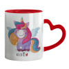 Mug heart red handle, ceramic, 330ml