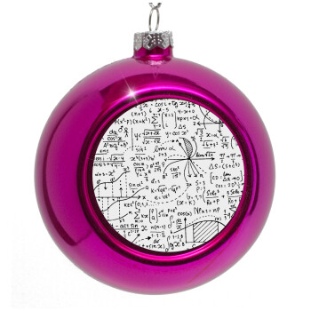 I LOVE MATHS, Purple Christmas tree ornament bauble 8cm