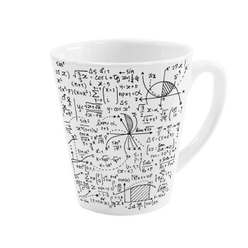 I LOVE MATHS, Κούπα κωνική Latte Λευκή, κεραμική, 300ml