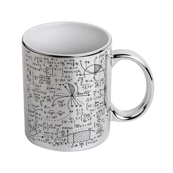 I LOVE MATHS, Mug ceramic, silver mirror, 330ml