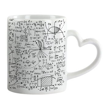 I LOVE MATHS, Mug heart handle, ceramic, 330ml