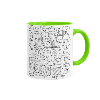 I LOVE MATHS, Mug colored light green, ceramic, 330ml