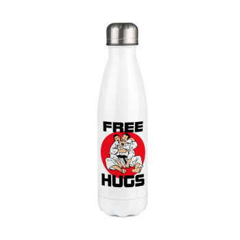 JUDO free hugs, Metal mug thermos White (Stainless steel), double wall, 500ml