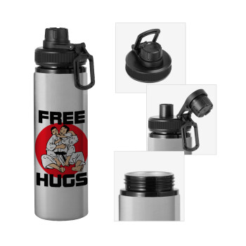 JUDO free hugs, Metallic water bottle with safety cap, 850ml aluminum