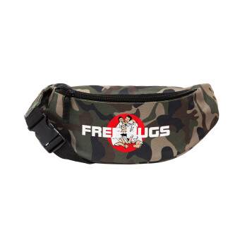 JUDO free hugs, Unisex waist bag (banana) in Jungle camouflage color with 2 pockets