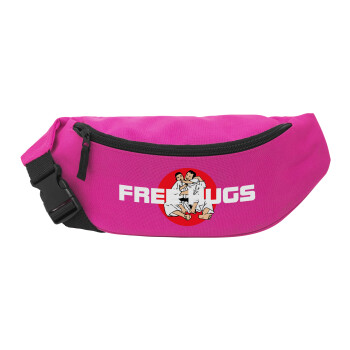 JUDO free hugs, Unisex waist bag (banana) in PINK color with 2 pockets