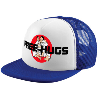 JUDO free hugs, Καπέλο παιδικό Soft Trucker με Δίχτυ ΜΠΛΕ/ΛΕΥΚΟ (POLYESTER, ΠΑΙΔΙΚΟ, ONE SIZE)