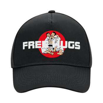 JUDO free hugs, Adult Ultimate Hat BLACK, (100% COTTON DRILL, ADULT, UNISEX, ONE SIZE)