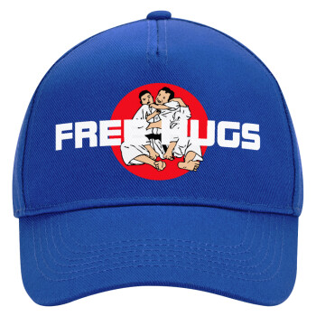 JUDO free hugs, Ultimate Adult Hat BLUE, (100% COTTON DRILL, ADULT, UNISEX, ONE SIZE)