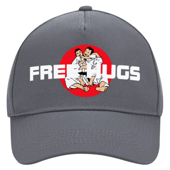 JUDO free hugs, Ultimate Adult Hat Grey, (100% COTTON DRILL, ADULT, UNISEX, ONE SIZE)