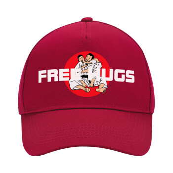 JUDO free hugs, Adult Ultimate Hat RED, (100% COTTON DRILL, ADULT, UNISEX, ONE SIZE)