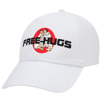 JUDO free hugs, Καπέλο Ενηλίκων Baseball Λευκό 5-φύλλο (POLYESTER, ΕΝΗΛΙΚΩΝ, UNISEX, ONE SIZE)