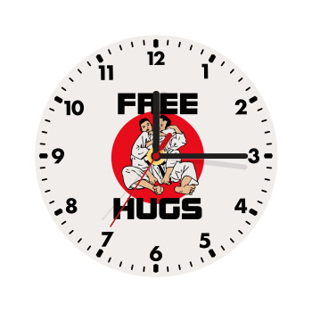 JUDO free hugs, Wooden wall clock (20cm)