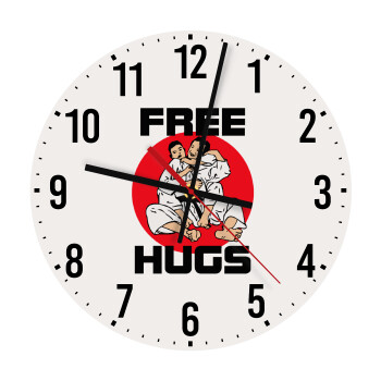 JUDO free hugs, Ρολόι τοίχου ξύλινο (30cm)