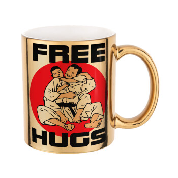 JUDO free hugs, Mug ceramic, gold mirror, 330ml