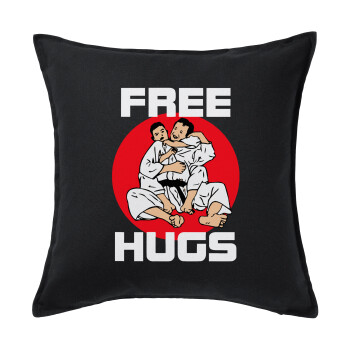 JUDO free hugs, Sofa cushion black 50x50cm includes filling