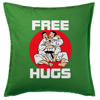 JUDO free hugs, Sofa cushion Green 50x50cm includes filling