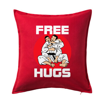 JUDO free hugs, Sofa cushion RED 50x50cm includes filling