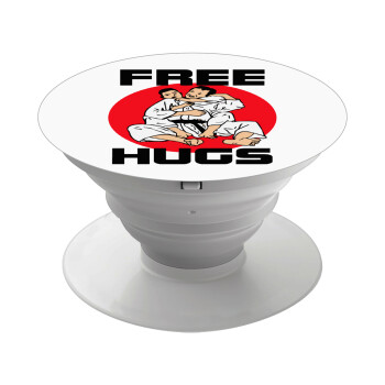 JUDO free hugs, Phone Holders Stand  White Hand-held Mobile Phone Holder