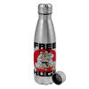 Metallic water bottle, stainless steel, 750ml