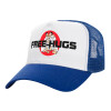 Adult Structured Trucker Hat, with Mesh, WHITE/BLUE (100% COTTON, ADULT, UNISEX, ONE SIZE)