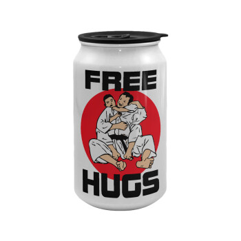 JUDO free hugs, Κούπα ταξιδιού μεταλλική με καπάκι (tin-can) 500ml