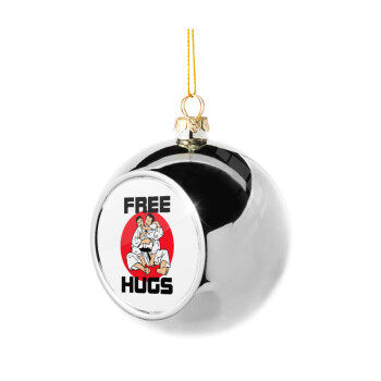JUDO free hugs, Χριστουγεννιάτικη μπάλα δένδρου Ασημένια 8cm