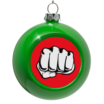 Punch, Green Christmas tree ornament bauble 8cm