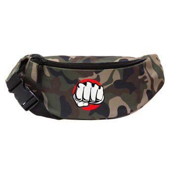 Punch, Unisex waist bag (banana) in Jungle camouflage color with 2 pockets