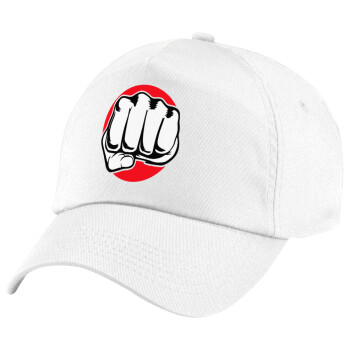 Punch, Καπέλο παιδικό Baseball, 100% Βαμβακερό Twill, Λευκό (ΒΑΜΒΑΚΕΡΟ, ΠΑΙΔΙΚΟ, UNISEX, ONE SIZE)