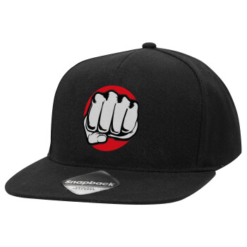 Punch, Καπέλο Ενηλίκων Flat Snapback Μαύρο, (POLYESTER, ΕΝΗΛΙΚΩΝ, UNISEX, ONE SIZE)