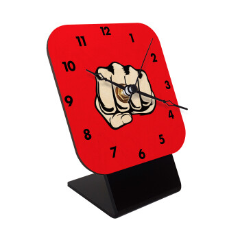 Γροθιά (punch), Επιτραπέζιο ρολόι σε φυσικό ξύλο (10cm)