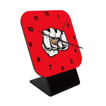 Punch, Quartz Wooden table clock with hands (10cm)