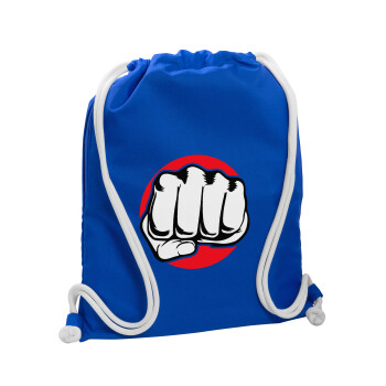 Punch, Backpack pouch GYMBAG Blue, with pocket (40x48cm) & thick cords