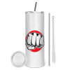 Eco friendly stainless steel tumbler 600ml, with metal straw & cleaning brush