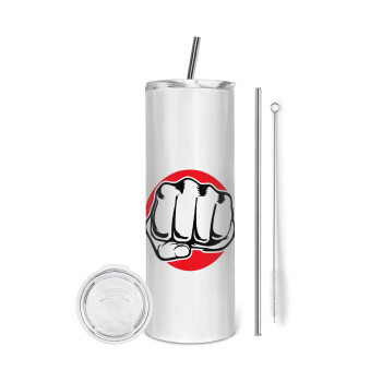 Punch, Eco friendly stainless steel tumbler 600ml, with metal straw & cleaning brush