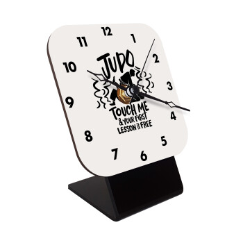 Judo Touch Me And Your First Lesson Is Free, Quartz Wooden table clock with hands (10cm)
