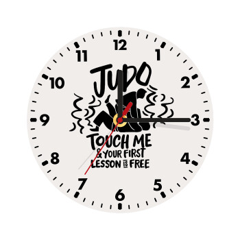 Judo Touch Me And Your First Lesson Is Free, Wooden wall clock (20cm)
