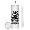 Eco friendly ποτήρι θερμό (tumbler) από ανοξείδωτο ατσάλι 600ml, με μεταλλικό καλαμάκι & βούρτσα καθαρισμού