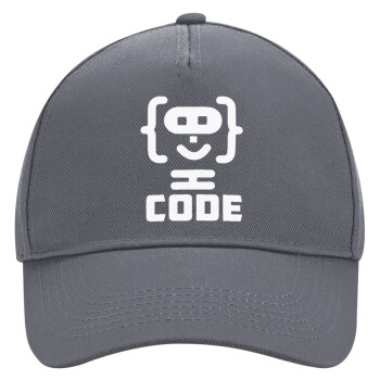 Code Heroes symbol, Ultimate Adult Hat Grey, (100% COTTON DRILL, ADULT, UNISEX, ONE SIZE)