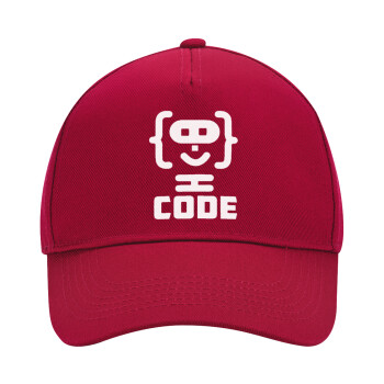 Code Heroes symbol, Adult Ultimate Hat RED, (100% COTTON DRILL, ADULT, UNISEX, ONE SIZE)