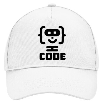 Code Heroes symbol, Καπέλο Ενηλίκων Baseball, Drill, Λευκό (100% ΒΑΜΒΑΚΕΡΟ, ΕΝΗΛΙΚΩΝ, UNISEX, ONE SIZE)
