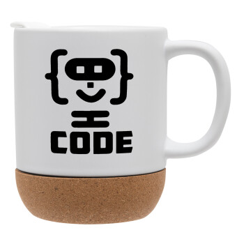 Code Heroes symbol, Ceramic coffee mug Cork (MAT), 330ml (1pcs)