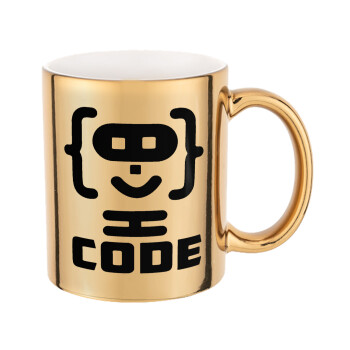 Code Heroes symbol, Κούπα κεραμική, χρυσή καθρέπτης, 330ml