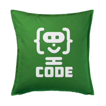 Code Heroes symbol, Sofa cushion Green 50x50cm includes filling