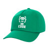 Adult Baseball Cap, 100% Cotton, Green (COTTON, ADULT, UNISEX, ONE SIZE)